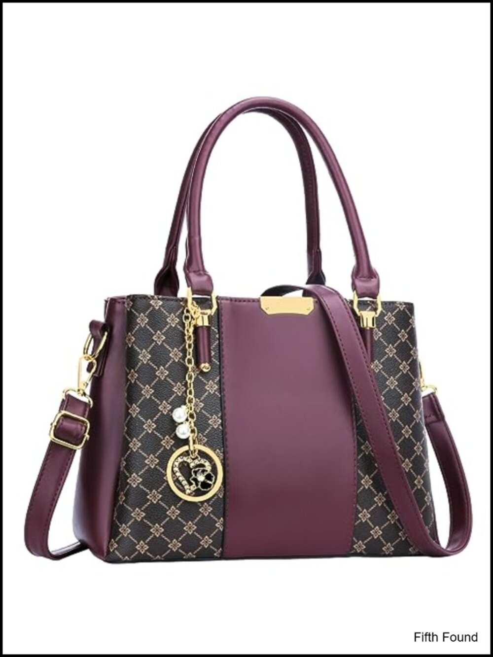 Women's PU Leather Satchel Handbag Top Handle Purse with Multiple Pockets
